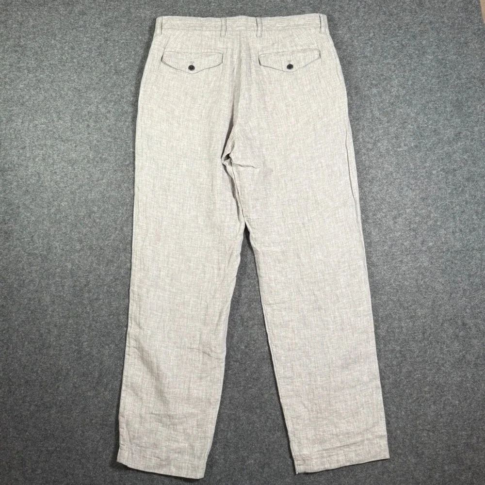 J.Crew Mens 100% Classic Fit Linen Pants Trousers Chambray Blue 32x32 NWT